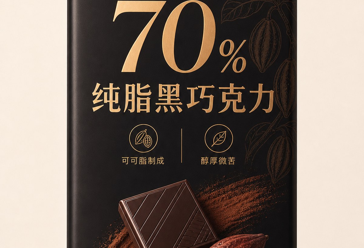 纯脂巧克力和休闲零食产品组合